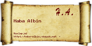 Haba Albin névjegykártya
